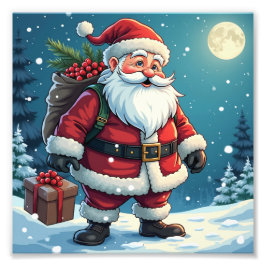 Old Blue Santa Claus Fotodruck