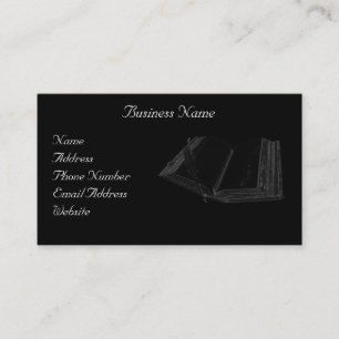Old Book & Feather Pen Business Cards Visitenkarte