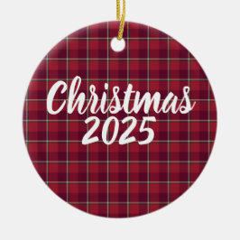 Old Brick and Cab Sav Plaid Christmas 2025 Keramik Ornament