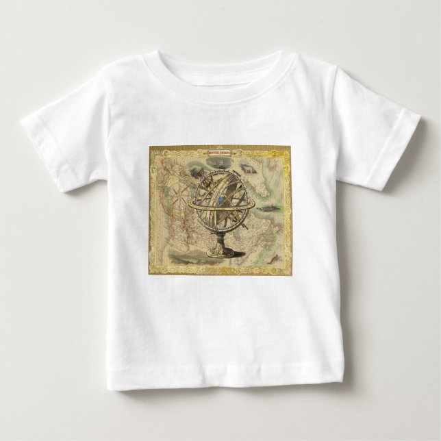 Old British America Explare Polar Bear Compass Map Baby T-shirt (Vorderseite)