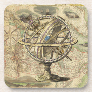 Old British America Explare Polar Bear Compass Map Untersetzer