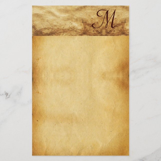 OLD BROWN PARCHER Monogramm Briefpapier (Vorderseite)