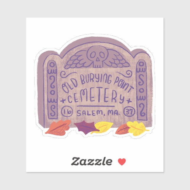 Old Burial Pt Salem Friedhof Aufkleber (Blatt)