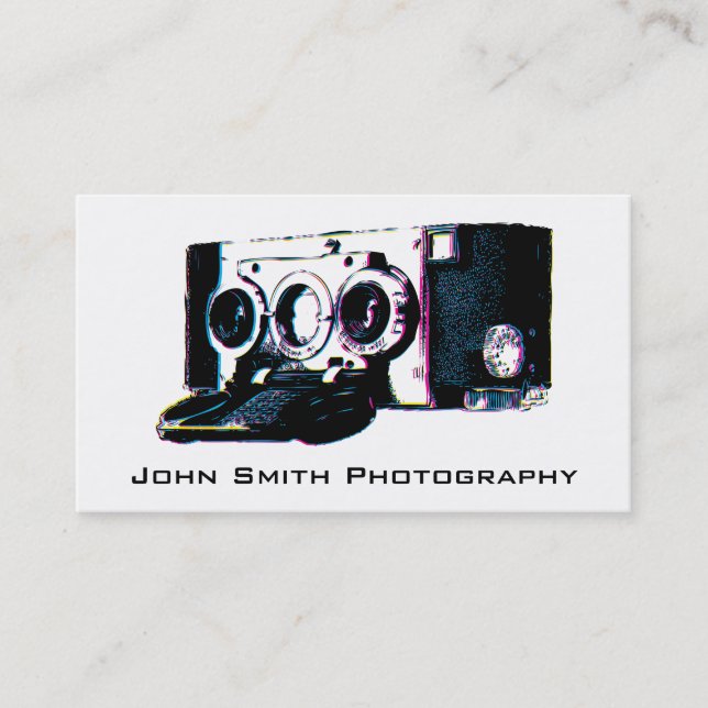 Old Camera Fotografy Business Card Visitenkarte (Vorderseite)