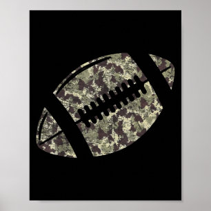 Old Camouflage Football Lover Camouflage Game Day  Poster
