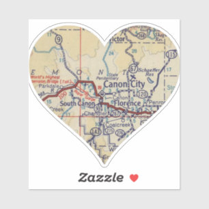 Old Canon City Map Aufkleber