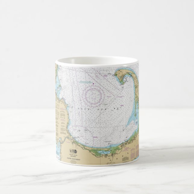 Old Cape Cod Bay Nautical Chart Mug Kaffeetasse (Mittel)