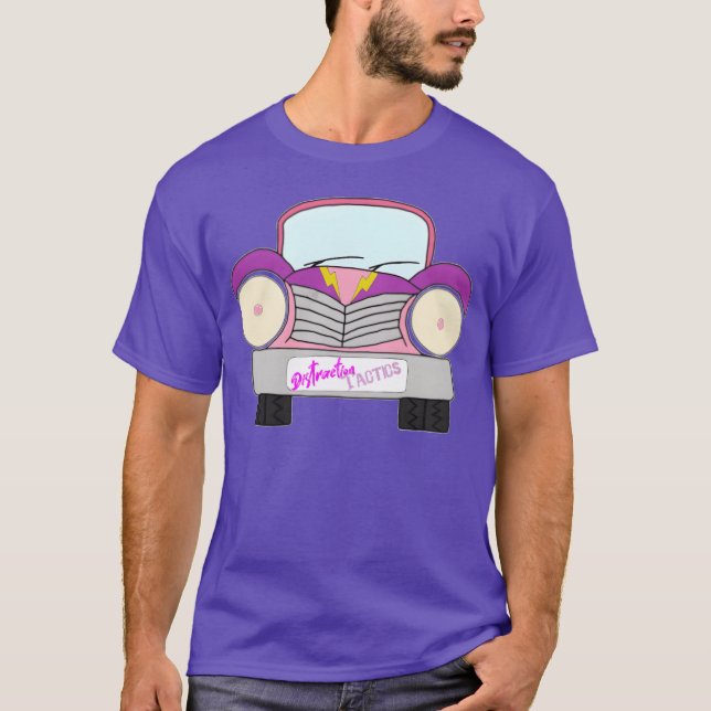 Old Car Girly Distractionactics Pink and Purple gi T-Shirt (Vorderseite)
