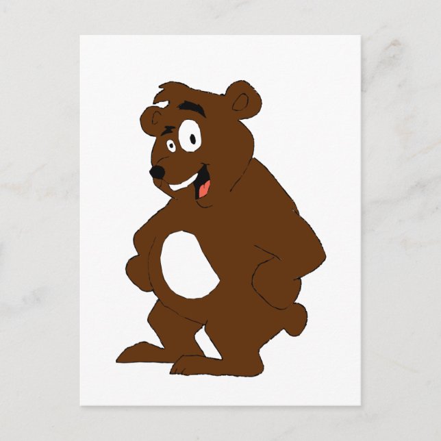 Old Cartoon Sports Bär Postkarte (Vorderseite)