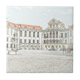 Old Castle Palace Architecture Sketch Fliese