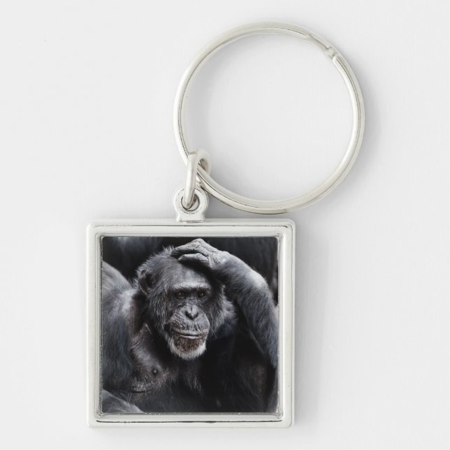 Old Chimpanzse Key Chain Schlüsselanhänger (Vorne)