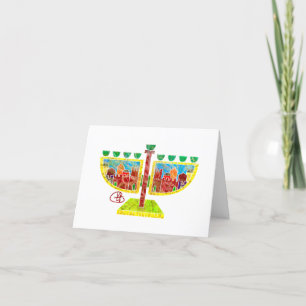 Old City Menorah Hanukkah Card Dankeskarte