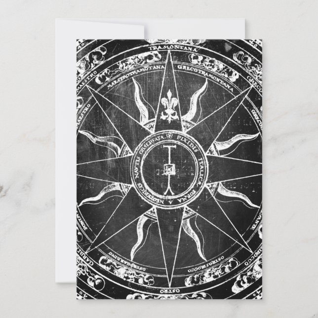 Old Compass Rose Einladung (Vorderseite)
