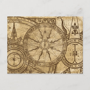 Old Compass Rose Postkarte