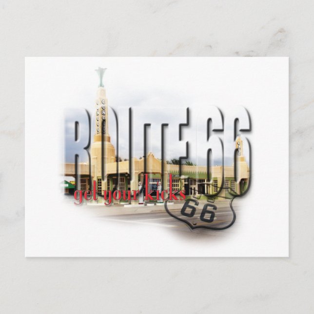 Old Conoco Gas Station, Texas - Route 66 Postkarte (Vorderseite)