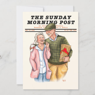 Old Couple Vintag Magazine (Norman Rockwell Style) Feiertagskarte