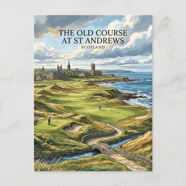 Old Course in St Andrews Schottland Postkarte (Vorderseite)
