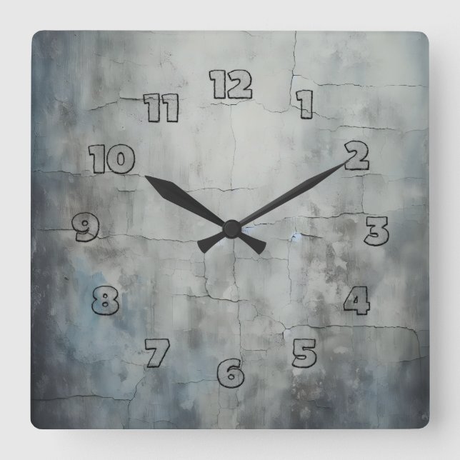 old cracked wall quadratische wanduhr (Vorderseite)