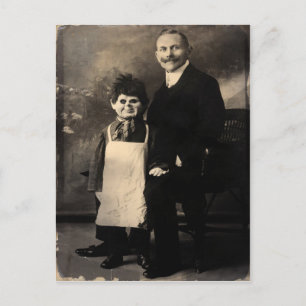 Old Creepy Ventriloquist Dummy Postcard Postkarte