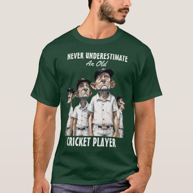 Old Cricket Player T-Shirt (Vorderseite)