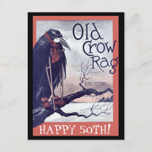 Old Crow Birthday Card Postkarte