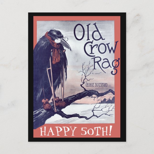 Old Crow Birthday Card Postkarte (Vorderseite)