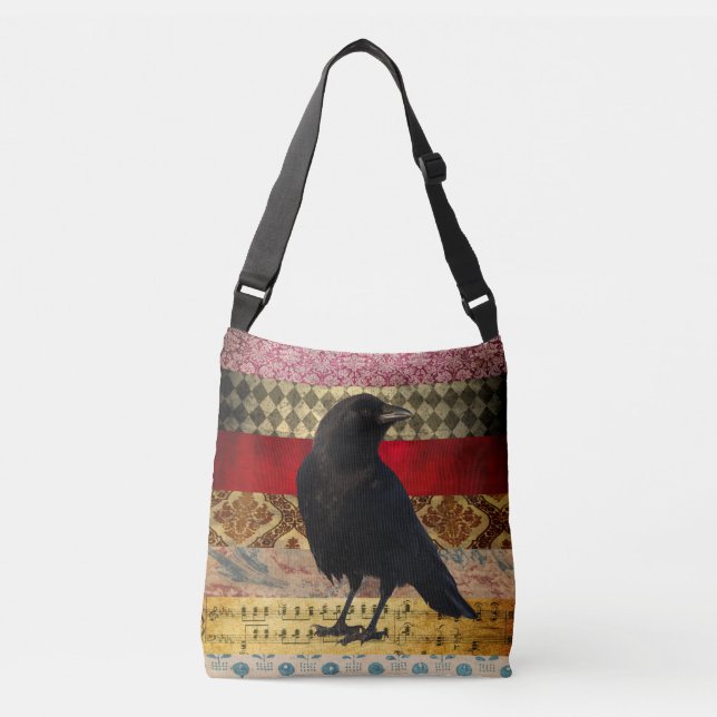 Old Crow Tote Tragetaschen Mit Langen Trägern (Vorderseite)