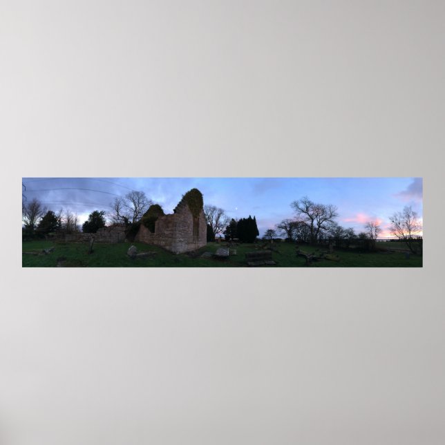 Old Culross Kirk Panorama, Black Kirk in Outlander Poster (Vorne)
