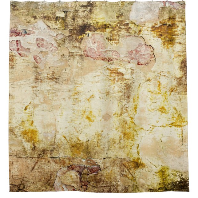 Old damaged wall backgroundabstract, aged, archite duschvorhang (Vorderseite)