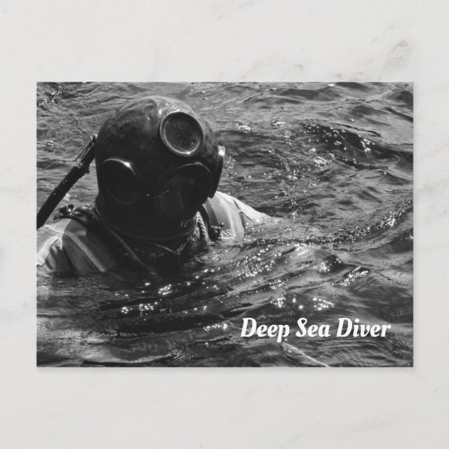 Old Deep Sea Diving Helm Postkarte (Vorderseite)