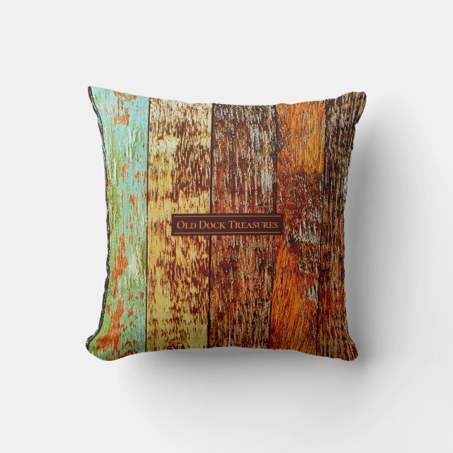 Old Dock planks Throw Pillow Kissen (Vorderseite)