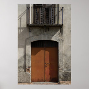 Old Door & Balcony - Rustikale italienische Archit Poster