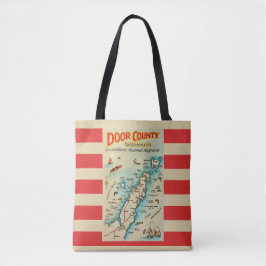 Old Door County Map Shoulder Tote