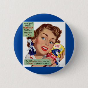 Old Dutch Cleanser Lady Button