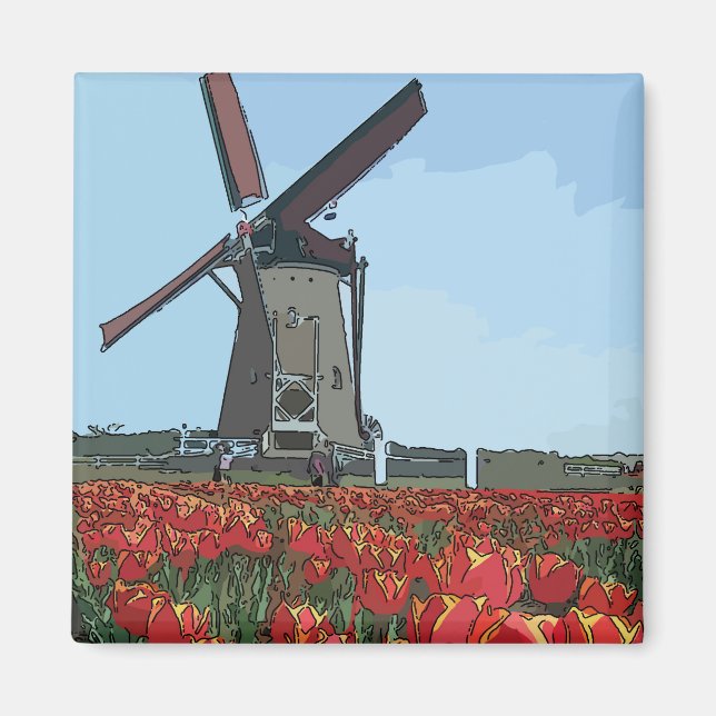 Old Dutch Windmill Magnet (Vorne)