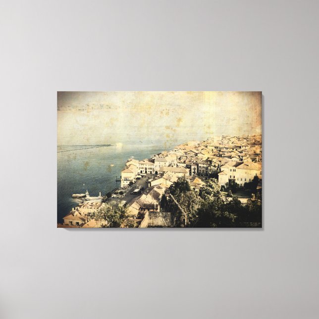 OLD EFFEKT FOTO auf Leinwand des MAGGIORE Sees dru (Vorderseite)