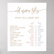 Old Ehefrauen Tales Sign | Boho Gender Reveal Game