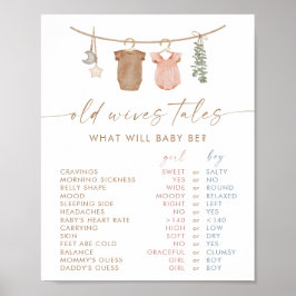 Old Ehefrauen Tales Sign | Gender Reveal Game Poster