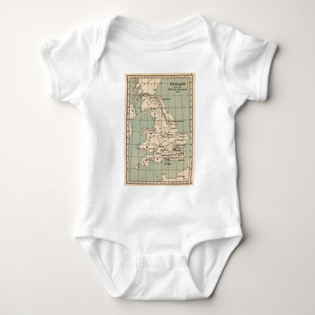 Old England Map Baby Strampler (Vorderseite)