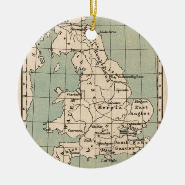 Old England Map Keramik Ornament (Vorne)