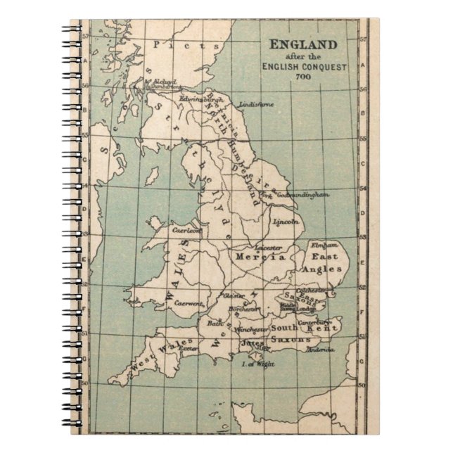 Old England Map Notizblock (Vorderseite)