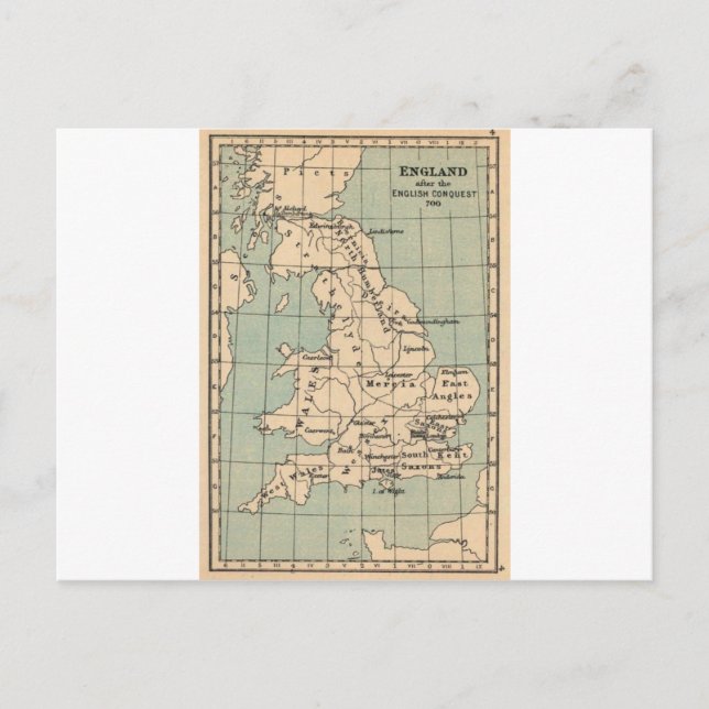 Old England Map Postkarte (Vorderseite)