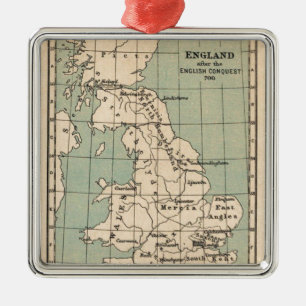 Old England Map Silbernes Ornament