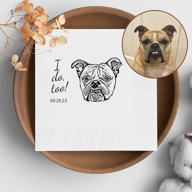 Old English Bulldog Personalisiert tue ich auch Serviette (Von Creator hochgeladen)