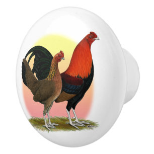 Old English Game Bantam: BB Red Keramikknauf