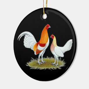 Old English Game Bantam: Red Pyle Keramikornament