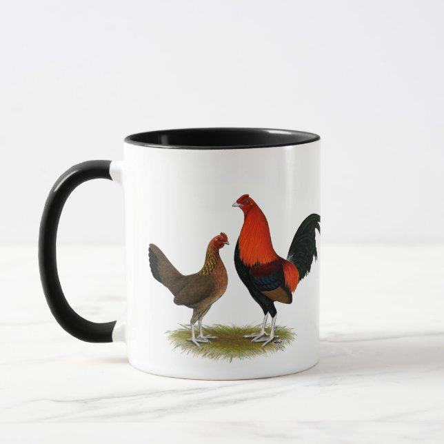 Old English Game Bantams: BB Red Pair Tasse (Links)