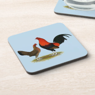 Old English Game Bantams: BB Red Pair Untersetzer