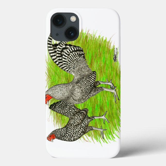 Old English Game Barred Chickens Case-Mate iPhone Hülle (Rückseite)