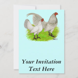 Old English Game Self Blue Einladung